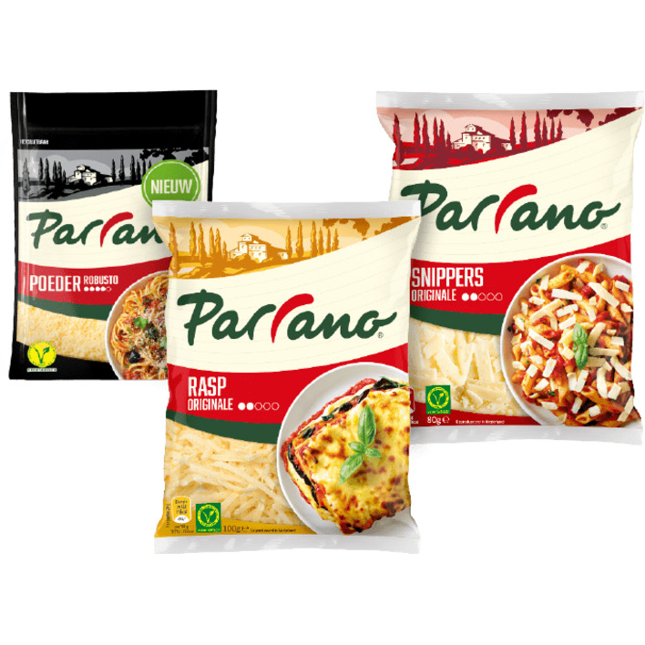 Alle Parrano poeder en geraspte kaas 60-100 gram