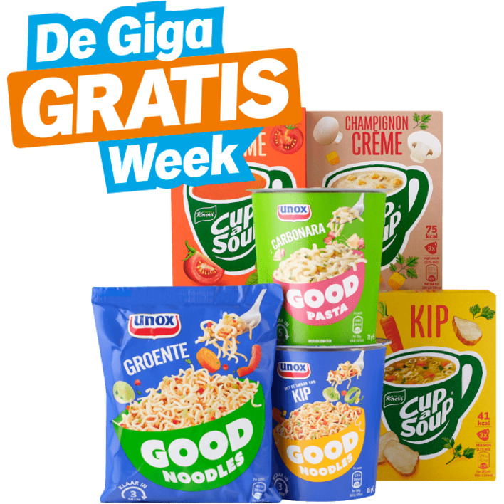Alle Knorr Cup-a-Soup en Unox Good snacks
