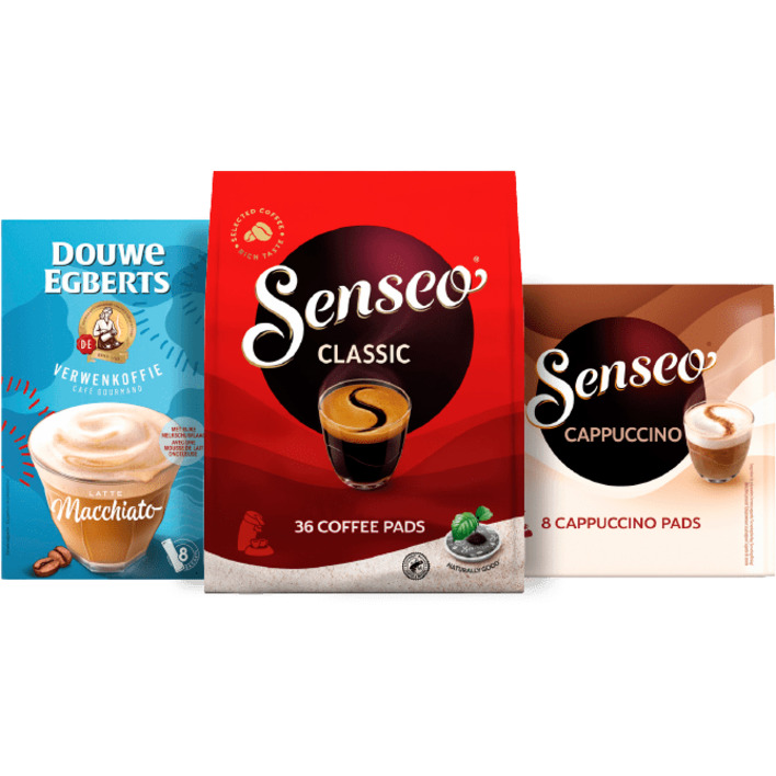 Alle Douwe Egberts oploskoffie en Senseo