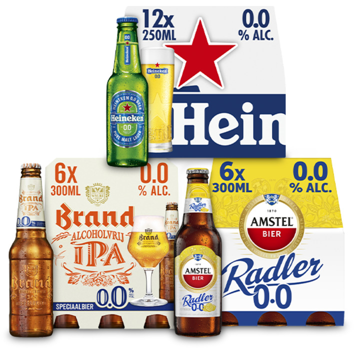 Heineken, Amstel, Brand, Desperados en Apple Bandit 0.0: gratis bezorging bij 2 stuks