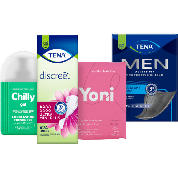 Alle A-merk incontinentie- en intieme verzoring*