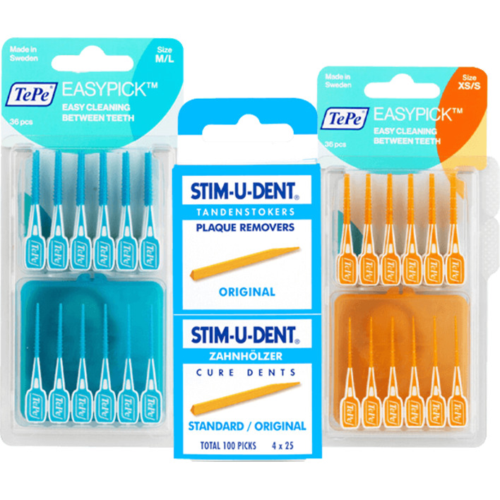 Stim-u-dent en Tepe mondreinigers