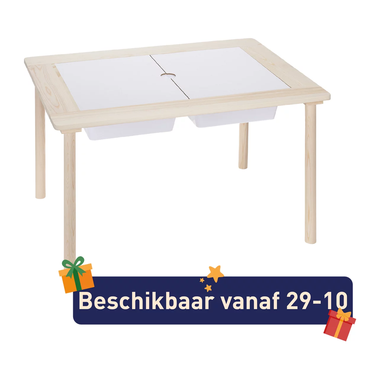 HOME CREATION KIDS Houten speeltafel met bakken