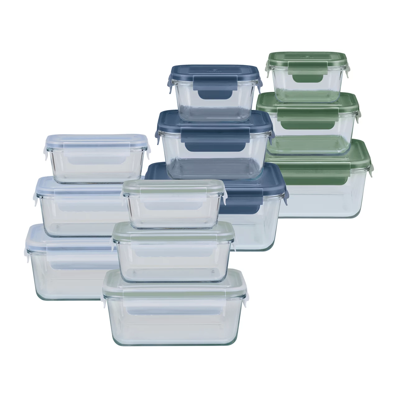 CROFTON 3-pack glazen vershoudbakjes