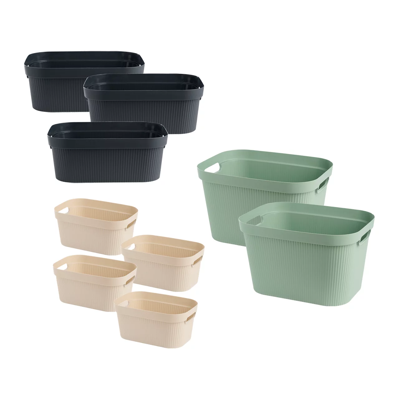 HOME CREATION Kunststof opbergmandenset