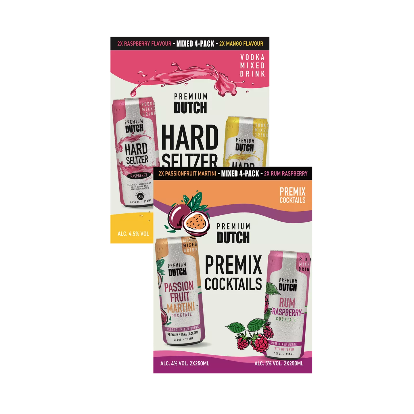 PREMIUM DUTCH 4-pack cocktail, hard iced tea of hard seltzer