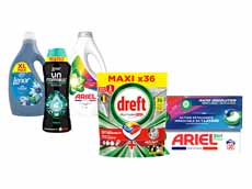 Lenor geurparels, Dreft vaatwastabletten of Ariel Pods of vloeibaar