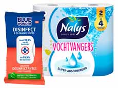 Nalys vochtvangers of keukenpapier of Blue Wonder schoonmaakdoekjes