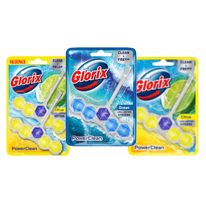 Alle Glorix toiletblokken of toiletreiniger zonder bleek