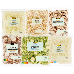 Gesneden Champignons, Ui, Spruitjes of Tauge