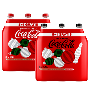 Gratis set kerstkaarten bij aankoop van een Coca-Cola 5+1 pack