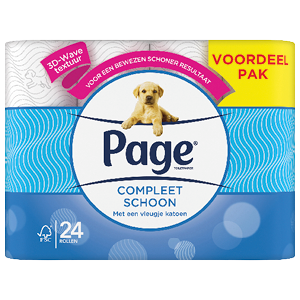 Page compleet schoon toiletpapier