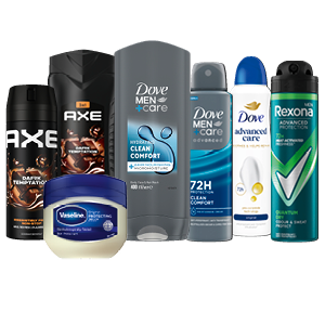 Alle Dove, Axe, Rexona of Vaseline