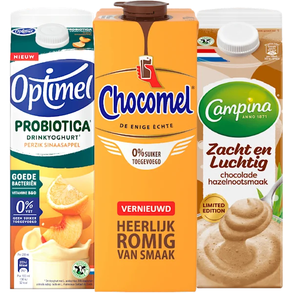 Optimel, Valess, Chocomel, Campina