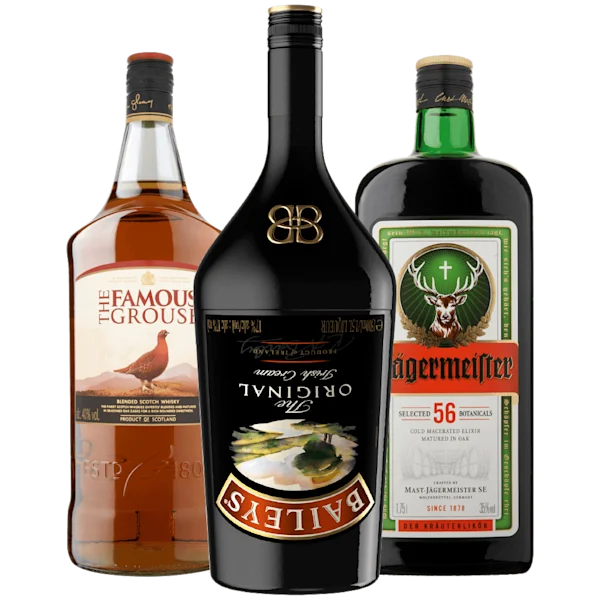 Baileys The Original Irish Cream, The Famous Grouse Finest en Jägermeister