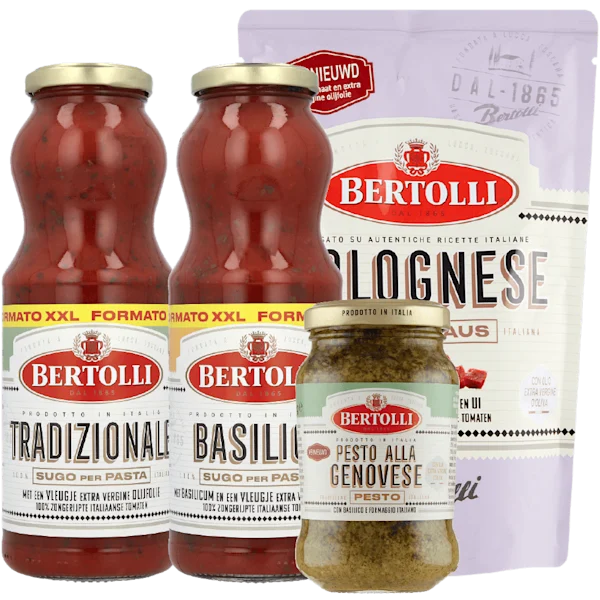 Alle Bertolli Pasta, pizza en pesto