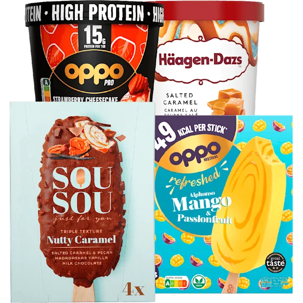 Alle Oppo, Häagen-Dazs en Sou Sou IJs