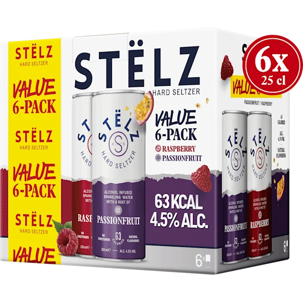 Stëlz Hard Seltzer Raspberry & Passionfruit