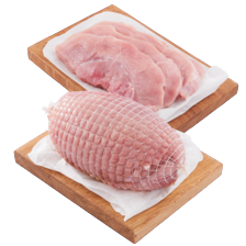 Magere hamlappen of hamrollade