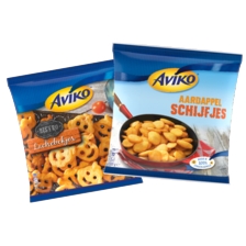 Aviko aardappelschijfjes, grip 'n dip, wavy ble...