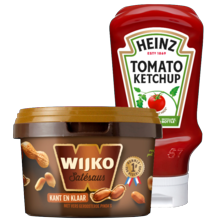 Wijko satésaus of Heinz ketchup, 50% of zero