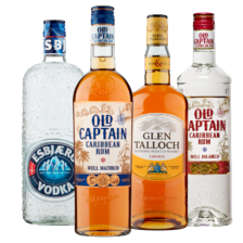 Old Captain Caribbean rum wit, bruin of spiced ...