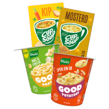 Alle cup-a-soup, good noodles, - pasta en - pot...