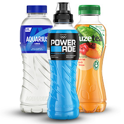alle Aquarius, Powerade of Fuze Tea fles 400/500 ml