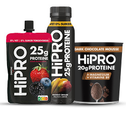 alle Hipro drink fles 300 ml of pouch zakje 200 gram