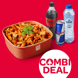 SPAR FoodClub pasta maaltijd + gekoeld drankje samen voor €7.50