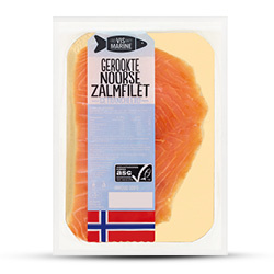 Vis Marine gerookte Noorse zalm pak 100 gram